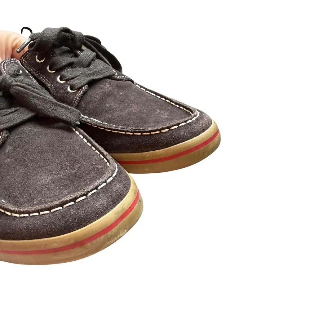 Cole Haan Nike Air Boat Shoes Mens 11 Brown Suede Moc Toe Lace Up Loafers